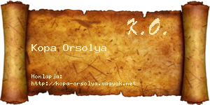 Kopa Orsolya névjegykártya